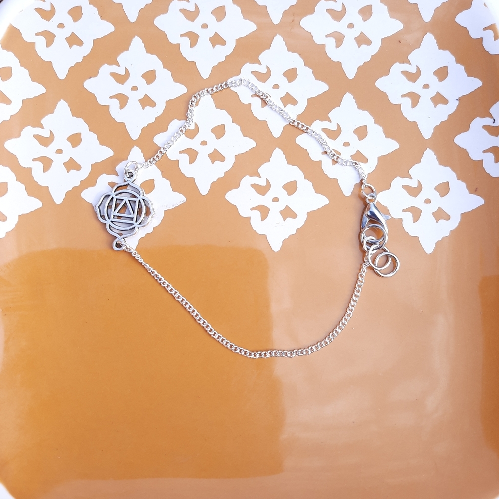 Root Chakra Symbol Simple Chain Bracelet